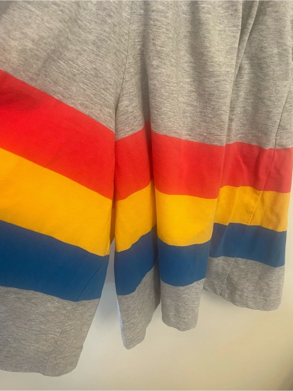Cathy Daniels Long Shorts Grey with Stripes Red Yellow Blue Size L Vintage 90’s